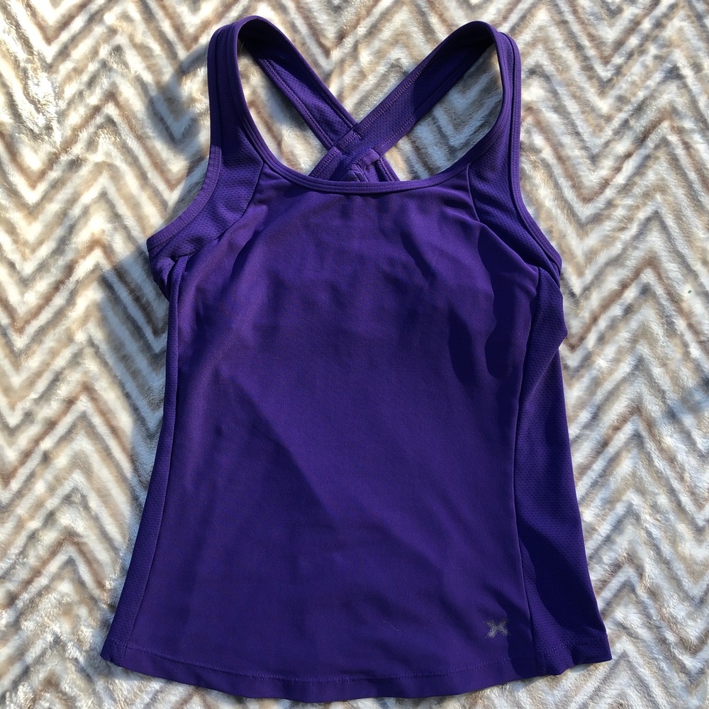 Exersion cross back workout tank - purple - size M